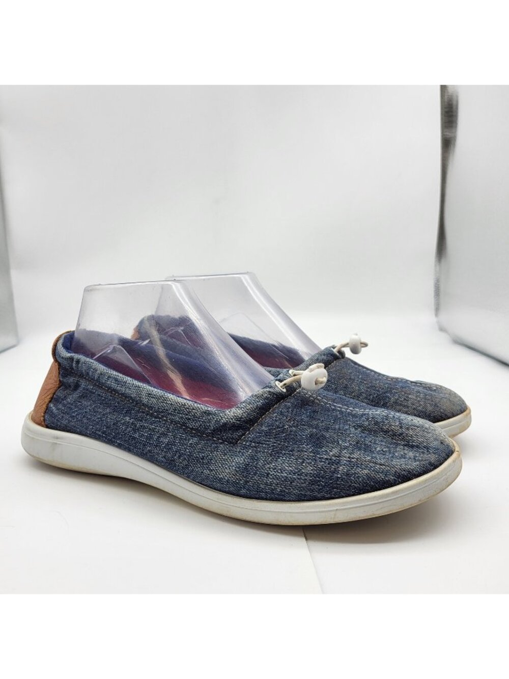 SAS Funk Loafers Shoes Womens Size 8.5 M Blue Denim Orthotic Slip On Comfort
